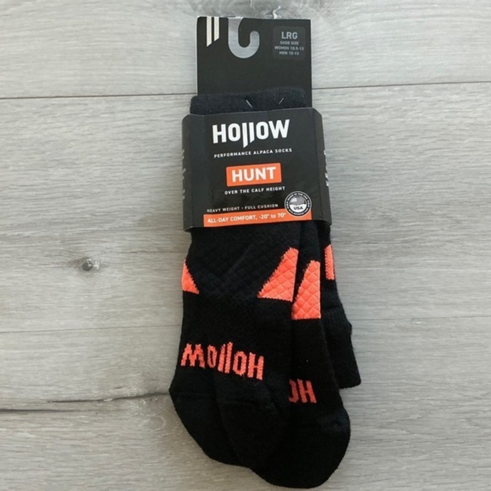 Hollow Hunt Over The Calf Socks‎ Black Orange Large New With Tags